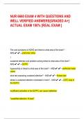 NUR 6660 EXAM 4 WITH QUESTIONS AND WELL VERIFIED ANSWERS[GRADED A+] ACTUAL EXAM 100% [REAL EXAM ]