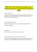 NSG 552 Psychopharmacology Exam 2 Study Questions and Answers Graded A 2024