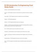 PLTW Introduction To Engineering Final Study Guide Questions And Answers Graded A+