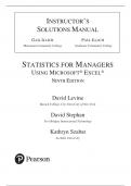 Solution Manual For Statistics for Managers Using Microsoft Excel, 9th edition by David M. Levine, David F. Stephan, Kathryn A. Szabat