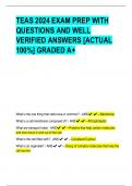 TEAS 2024 EXAM PREP WITH QUESTIONS AND WELL VERIFIED ANSWERS [ACTUAL 100%] GRADED A+