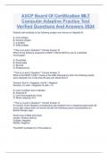 ASCP Board Of Certification MLT Computer Adaptive Practice Test Verified Questions And Answers 2024