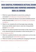 D431 DIGITAL FORENSICS ACTUAL EXAM 50 QUESTIONS AND VERIFIED ANSWERS 2024. A+ GRADE