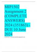 MIP1502 Assignment 2 (COMPLETE ANSWERS) 2024 (351863) - DUE 10 June 2024