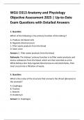 2025 WGU D313 Objective Assessment for Anatomy and Physiology | Accurate Questions and Answers (westernGU)