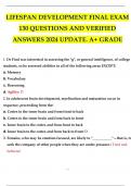 LIFESPAN DEVELOPMENT FINAL EXAM 130 QUESTIONS AND VERIFIED ANSWERS 2024 UPDATE. A+ GRADE