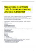 Construction contracts 2024 Exam Questions and Answers All Correct