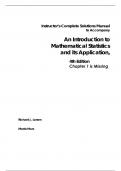 Solutions Manual For An Introduction To Mathematical Statistics And Its Applications 4th Edition By  Richard Larsen ,Morris Marx