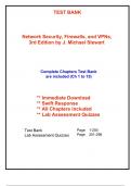Test Bank for Network Security, Firewalls, and VPNs, 3rd Edition Stewart (All Chapters included)