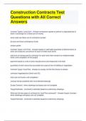 Construction Contracts Test Questions with All Correct Answers