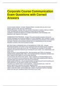 Corporals Course Communication Exam Questions with Correct Answers