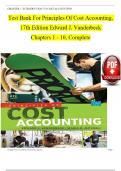 TEST BANK For Principles Of Cost Accounting, 17th Edition by Edward J. Vanderbeck Chapters 1 - 10 Complete Guide.