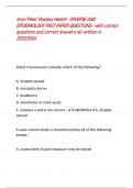 Arun Patel Shadow Health- HYGIENE AND  EPIDEMIOLOGY PAST PAPER QUESTIONS- with correct  questions and correct answers all written in  2023/2024