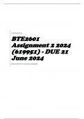 BTE2601 Assignment 2 2024 (619951) - DUE 21 June 2024