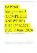 VAP2601 Assignment 3 (COMPLETE ANSWERS) 2024 (556267) - DUE 9 June 2024