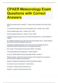 CPAER Meteorology Exam Questions with Correct Answers