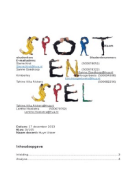 Eindverslag Sport & Spel - Muzisch