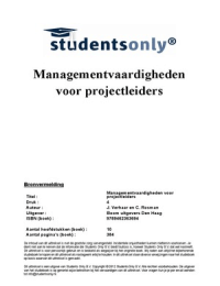 Samenvatting Managementvaardigheden voor projectleiders