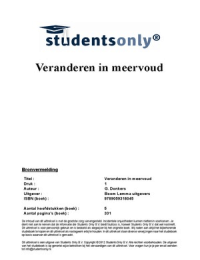 Samenvatting Veranderen in meervoud