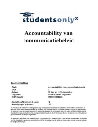 Samenvatting Accountability van communicatiebeleid