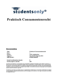 Samenvatting Praktisch Consumentenrecht