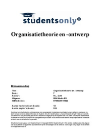 Samenvatting Organisatietheorie en -ontwerp