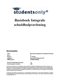 Samenvatting Basisboek integrale schuldhulpverlening