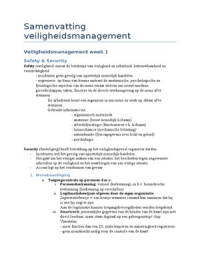 Samenvatting veiligheidsmanagement