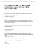 CFRN TRANSPORT ENVIRONMENT QUESTIONS AND ANSWERS WITH SOLUTIONS 2024