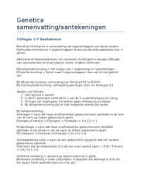 Samenvatting Genetica