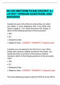 NU 650 MIDTERM EXAM GRADED A+  LATEST VERSION QUESTIONS AND  ANSWERS A patient is seen in the office for amenorrhea, for which  you obtain a urine pregnancy test in the office that returns negative. You would document this finding in  which of the followi