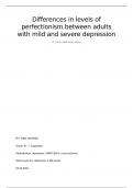 Differences in levels of perfectionism between adults with mild and severe depression