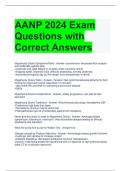 AANP 2024 Exam Questions with Correct Answers 