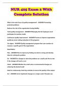 NUR 425 Exam 2 With Complete Solution