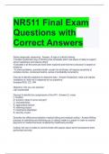NR511 Final Exam Questions with Correct Answers 