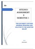 BTE2601 Assignment 2 (COMPLETE ANSWERS) 2024 (619951) - DUE 21 June 2024 ; 100% TRUSTED workings, explanations and solutions. for assistance Whats-App 