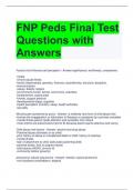 FNP Peds Final Test Questions with Answers 