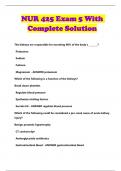 NUR 425 Exam 5 With Complete Solution