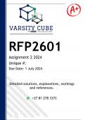 RFP2601 Assignment 2 (DETAILED ANSWERS) 2024 - DISTINCTION GUARANTEED