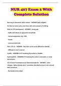 NUR 427 Exam 2 With Complete Solution