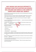 WEST VIRGINIA LAWS AND RULES PERTINENT TO INSURANCE EXAM STUDY QUESTIONS AND ANSWERS WELL EXPLAINED AND VERIFIED AS 100% CORRECT BY EXPERTS LATEST UPDATE 2024  GRADED A