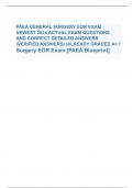 PAEA GENERAL SURGERY EOR EXAM  NEWEST 2024 ACTUAL EXAM QUESTIONS  AND CORRECT DETAILED ANSWERS  (VERIFIED ANSWERS) |ALREADY GRADED A+ / Surgery EOR Exam [PAEA Blueprint] _______is the most important anesthetic complication.  Anesthesia causes an uncontrol