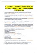 KIN436 1-2 currently Career track for Personal Trainers Final Exam Questions with Answers