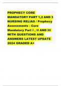 PROPHECY CORE MANDATORY PART 1,2 AND 3 NURSING RELIAS / Prophecy Assessments - Core Mandatory Part I , II AND III WITH QUESTIONS AND  ANSWERS LATEST UPDATE  2024 GRADED A+ Hazards associated with compressed gases include: a. Oxygen displacement b. Explosi