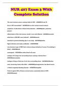 NUR 427 Exam 3 With Complete Solution
