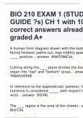 BIO 210 EXAM 1 (STUDY GUIDE ?s) CH 1 with 100% correct answers already graded A+