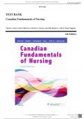 Test Bank for Canadian Fundamentals of Nursing, 6th Edition| Test Bank for Canadian Fundamentals of Nursing 6th Edition by Potter > all chapters 1-48 (questions & answers) A+ guide.