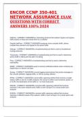 ENCOR CCNP 350-401 NETWORK ASSURANCE EXAM QUESTIONS WITH CORRECT ANSWERS 100% 2024