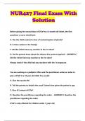 NUR427 Final Exam With Solution
