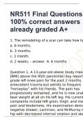 NR511 Final Questions with 100% correct answers already graded A+